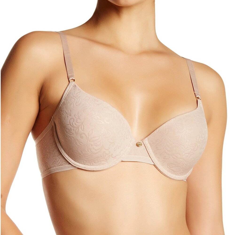 NWT Natori Sheer Jacquard Full Fit Contour Underwire Bra in Cafe 36D